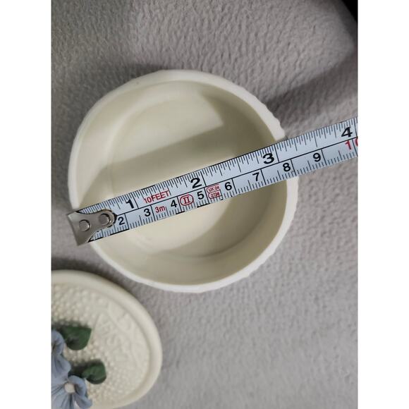 Arctic Kids of Alaska Blue Flower Trinket Dish Jar with Lid Ceramic Souvenir - Picture 6 of 7